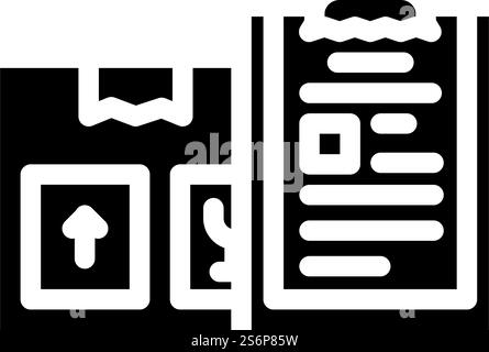 Dokumente des Symbols für Import und Export von Glyphen. Dokumente des Import- und Exportzeichens. Schwarze Abbildung des isolierten Kontursymbols. Dokumente für Import- und Exportsymbolvektorgrafik Stock Vektor