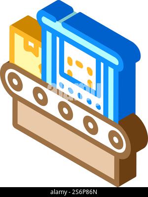 Isometrischer Symbolvektor der Förderlinie. Schild Förderleitung. Isolierte Symboldarstellung. Abbildung des isometrischen Symbols der Förderlinie Stock Vektor