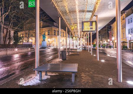 Theaterplatz im winterlichen Coburg in Bayern Stockfoto