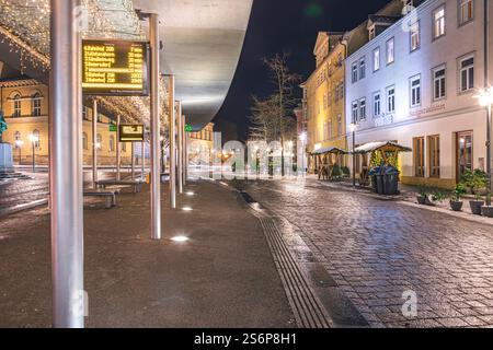 Theaterplatz im winterlichen Coburg in Bayern Stockfoto