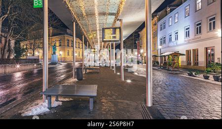 Theaterplatz im winterlichen Coburg in Bayern Stockfoto