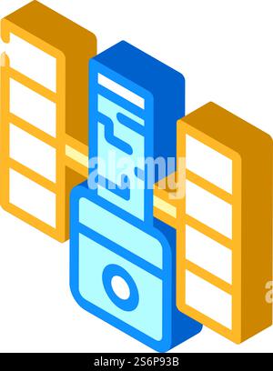 Isometrischer Symbolvektor des hubble-Teleskops. hubble-Teleskop-Schild. Isolierte Symboldarstellung. Isometrische Iconvektorgrafik des hubble-Teleskops Stock Vektor