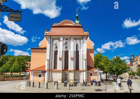 Die Georgenkirche am Markt der Stadt Eisenach in Thüringen. Stockfoto