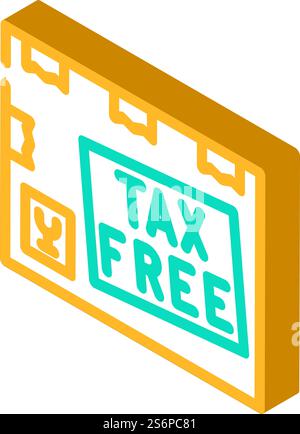 Isometrischer Symbolvektor für Steuerbefreiung. Steuerbefreiung. Isolierte Symboldarstellung. Isometrisches Symbol für Steuerbefreiung, Illustration Stock Vektor