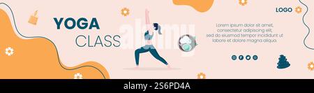 Yoga und Meditation Kopfbedeckung bearbeitbarer quadratischer Hintergrund geeignet für Social Media, IG Feed, Karte, Grüße, Print und Web-Internet-Anzeigen Stock Vektor