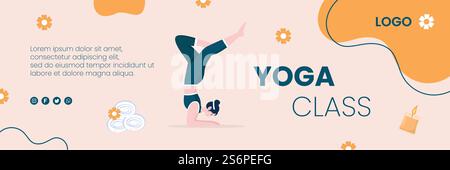 Yoga und Meditation Kopfbedeckung bearbeitbarer quadratischer Hintergrund geeignet für Social Media, IG Feed, Karte, Grüße, Print und Web-Internet-Anzeigen Stock Vektor