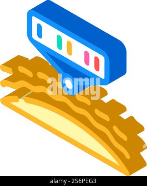 Spektrale Analyse von Sternen und Planeten isometrischen Iconvektoren. Spektrale Analyse von Sternen und Planetenzeichen. Isolierte Symboldarstellung. Spektrale Analyse von Sternen und Planeten isometrische Iconvektorillustration Stock Vektor
