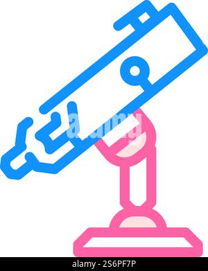 Farbsymbolvektor der Teleskopausrüstung. Schild für Teleskopausrüstung. Isolierte Symboldarstellung. Teleskop-Ausrüstung Farbe Symbol Vektor Illustration Stock Vektor