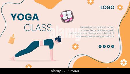 Yoga und Meditation Post editierbar von quadratischen Hintergrund geeignet für Social Media, IG Feed, Karte, Grüße, Print-und Web-Internet-Anzeigen Stock Vektor