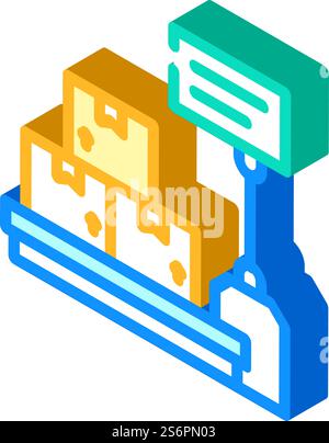 Skaliert isometrische Symbolvektoren für Geräte. Schild Waage Equipment. Isolierte Symboldarstellung. Skaliert Isometrie Isometrie Vektorgrafik von Geräten Stock Vektor