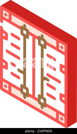 Container für isometrische Symbolvektoren für die Lieferung. Container für Lieferschild. Isolierte Symboldarstellung. Behälter für isometrische Isometrie-Vektorgrafik für die Lieferung Stock Vektor