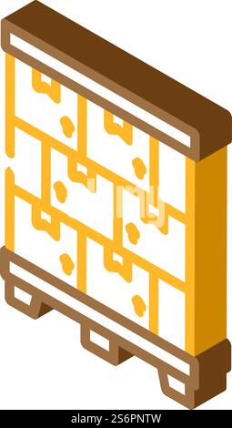 Paketboxen isometrischer Symbolvektor. Paketboxen-Schild. Isolierte Symboldarstellung. Vektorillustration für isometrische Symbole von Paketboxen Stock Vektor