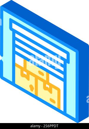 Isometrischer Symbolvektor für Lagergebäude. Schild für Lagergebäude. Isolierte Symboldarstellung. Isometrische Ikonenvektorillustration für Lagergebäude Stock Vektor