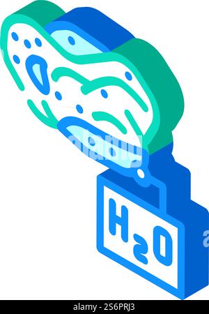 Isometrischer Symbolvektor für die Wassersuche. Wassersuchschild. Isolierte Symboldarstellung. Isometrische Symbolvektorillustration für die Wassersuche Stock Vektor