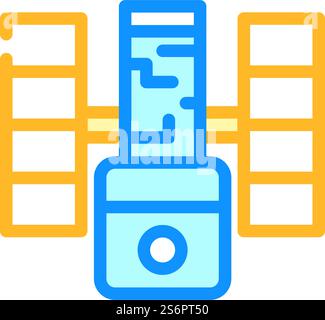 Farbsymbolvektor des hubble-Teleskops. hubble-Teleskop-Schild. Isolierte Symboldarstellung. hubble-Teleskop-Farbsymbol-Vektorillustration Stock Vektor