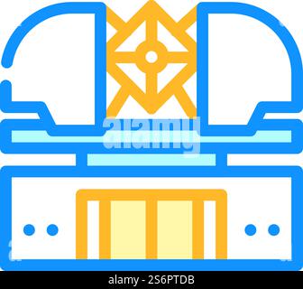 Farbsymbolvektor des astronomischen Observatoriums. Astronomisches Observatoriumszeichen. Isolierte Symboldarstellung. Astronomische Observatorien-Farb-Symbol-Vektor-Illustration Stock Vektor