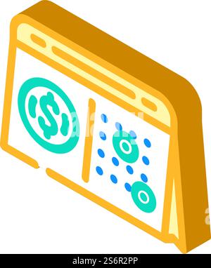 Isometrischer Symbolvektor für passives Einkommen für Monat. Vorzeichen für passives Einkommen für Monat. Isolierte Symboldarstellung. Isometrische Isometrie Vektorillustration für passives Einkommen im Monat Stock Vektor