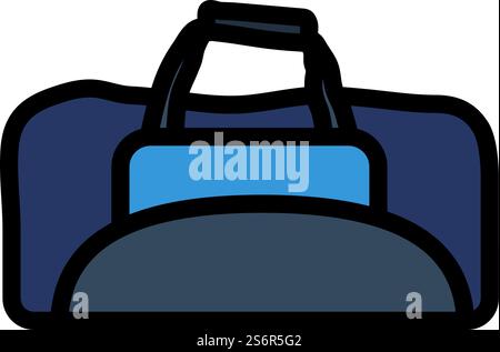 Symbol Für Cricket Bag. Editierbare Fett Formatigte Kontur Mit Farbfüllungsdesign. Vektorgrafik. Stock Vektor
