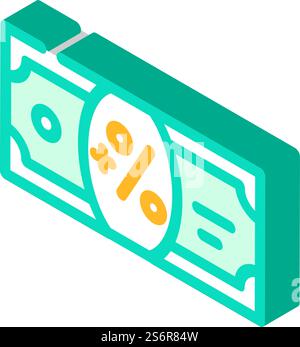 Isometrischer Symbolvektor für passives Dividendeneinkommen. Dividendenzeichen für passives Einkommen. Isolierte Symboldarstellung. Isometrische Symbolvektorgrafik für passives Dividendeneinkommen Stock Vektor
