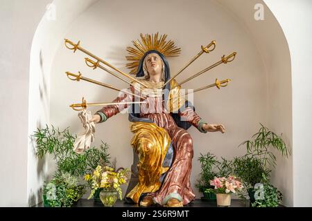 Mater dolorosa in der Pfarrkirche St. Jakob in Dachau, Bayern Stockfoto