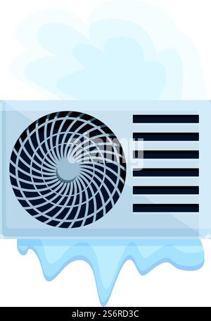 Klimaanlage defektes System Symbol Cartoonvektor. Wartung reparieren. Kühlkompressor. Klimaanlage defektes System Symbol Cartoonvektor. Wartung reparieren Stock Vektor