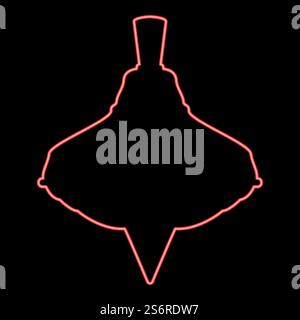 Neon wirrligig rote Farbe Vektor Illustration Bild flach Stil Licht. Neon wirrligig rote Farbe Vektor Illustration Bild flach Stil Stock Vektor