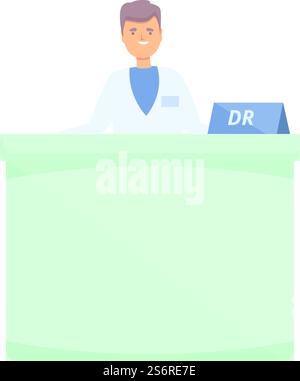 Doktor Empfang Icon Cartoon Vektor. Krankenhauspatient. Medizinische Klinik. Doktor Empfang Icon Cartoon Vektor. Krankenhauspatient Stock Vektor