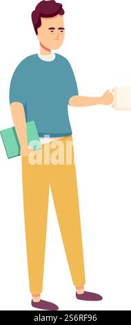 Müde Arbeiter Symbol Cartoon Vektor. Burnout bei der Arbeit. Schläfriger Mann. Müde Arbeiter Symbol Cartoon Vektor. Burnout bei der Arbeit Stock Vektor