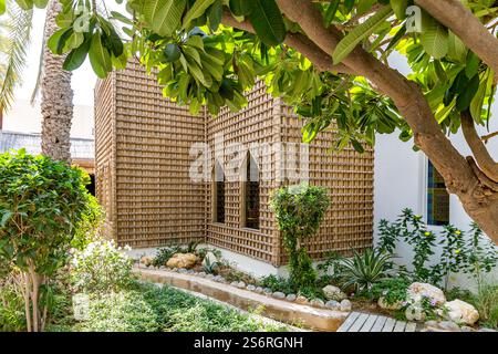 Garten, Bait al Zubair, Museum, ehemaliges Herrenhaus der Familie Zubair, Muscat, Muscat, Oman, Arabische Halbinsel, Naher Osten, Asien Stockfoto