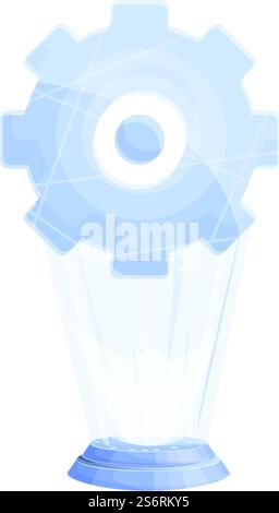 Virtuelles Hologramm Symbol Cartoon Vektor. Digitale Zukunft. Technologiesystem. Virtuelles Hologramm Symbol Cartoon Vektor. Digitale Zukunft Stock Vektor