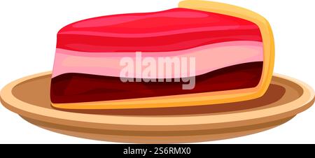 Jelly Cake Icon Cartoon Vektor. Roter Erdbeerkuchen. Süßer Käsekuchen. Jelly Cake Icon Cartoon Vektor. Roter Erdbeerkuchen Stock Vektor