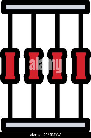 Symbol Für Widerstandsband. Editierbare Fett Formatigte Kontur Mit Farbfüllungsdesign. Vektorgrafik. Stock Vektor