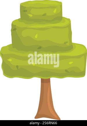 Schnitt Baum Symbol Cartoon Vektor. Gartenhecke. Rasen des Arbeiters. Schnitt Baum Symbol Cartoon Vektor. Gartenhecke Stock Vektor