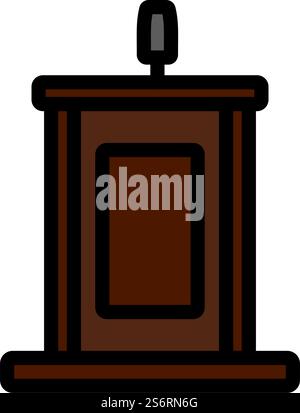 Symbol Für Zeugenstand. Editierbare Fett Formatigte Kontur Mit Farbfüllungsdesign. Vektorgrafik. Stock Vektor