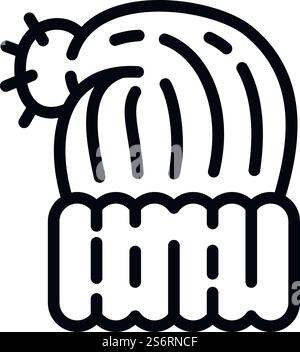 Wolle Winter-Kopfbedeckungen-Symbol. Outline Wolle Winter Kopfbedeckung Vektor-Symbol für Web-Design isoliert auf weißem Hintergrund. Wolle Winter-Kopfbedeckungssymbol, umrissener Stil Stock Vektor
