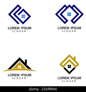 Haus Logo Bilder Illustration Design Stock Vektor