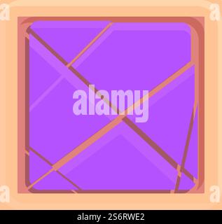 Montessori quadratische Ikone Cartoon Vektor. Holzspielzeug. Intelligente Mathematik. Montessori quadratische Ikone Cartoon Vektor. Holzspielzeug Stock Vektor