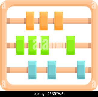 Montessori Abacus Icon Cartoon Vektor. Holzspielzeug. Mathematik in der Schule. Montessori Abacus Icon Cartoon Vektor. Holzspielzeug Stock Vektor