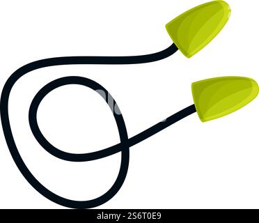 Arbeiter Ohrstöpsel Symbol Cartoon Vektor. Akustische Geräusche. Gehörschutz. Arbeiter Ohrstöpsel Symbol Cartoon Vektor. Akustische Geräusche Stock Vektor