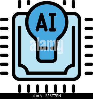 Modellvektor des AI-pc-Prozessors. Digitale Schaltung. Wissenschaftscomputer. Modellvektor des AI-pc-Prozessors. Digitale Schaltung Stock Vektor