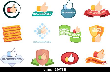 Werbebanner. Werbeanzeigen Symbole mit Textvorlagen empfohlene Wörter Branding Stempel grell Vektor Vorlagen Sammlung. Werbewerbung für Illustrationen, Werbeaktion für Geschäftsaufkleber. Werbebanner. Werbeanzeigen Symbole mit Textvorlagen empfohlene Wörter Branding Stempel grell Vektor Vorlagen Sammlung Stock Vektor