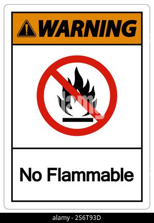 Warnung Kein Brennbares Symbol Auf Weißem Hintergrund Stock Vektor
