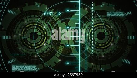 Bild der digitalen Datenverarbeitung über Scans Stockfoto