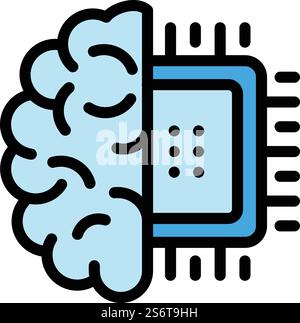 Modellvektor des KI-Maschinensymbols. Digitale Schaltung. Wissenschaftscomputer. Modellvektor des KI-Maschinensymbols. Digitale Schaltung Stock Vektor