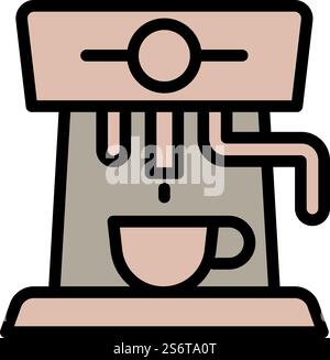Italienische Kaffeemaschine Symbol Umrissvektor. Café-Drink. Espresso zubereiten. Italienische Kaffeemaschine Symbol Umrissvektor. Café-Drink Stock Vektor