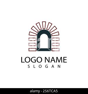Brick Bridge Logo Vektorgrafik Design Stock Vektor