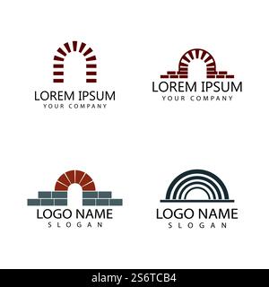 Brick Bridge Logo Vektorgrafik Design Stock Vektor