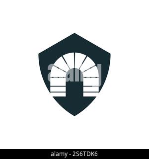 Brick Bridge Logo Vektorgrafik Design Stock Vektor