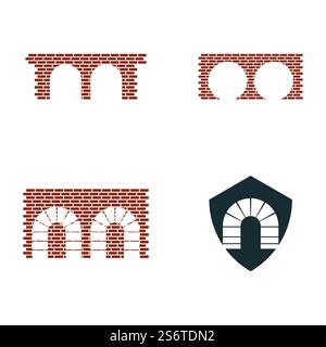 Brick Bridge Logo Vektorgrafik Design Stock Vektor