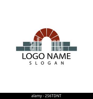 Brick Bridge Logo Vektorgrafik Design Stock Vektor